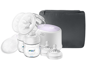 شافطة حليب الأم الكهربائية الثنائية وحلمات من Philips Avent